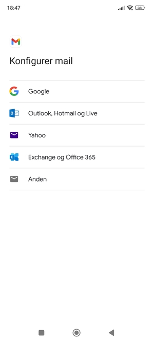 Vælg Outlook, Hotmail og Live