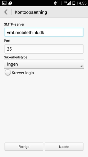 Fjern markeringen i tjekboksen Kræver login og vælg Næste