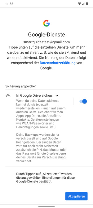 Wählen Sie Akzeptieren