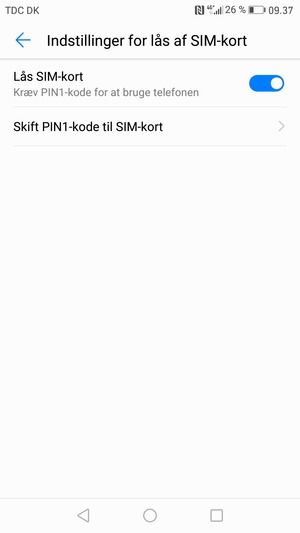 Vælg Skift PIN-kode til SIM-kort