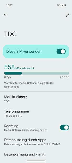 Schalten Sie Roaming an oder aus