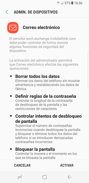 Seleccione ACTIVAR
