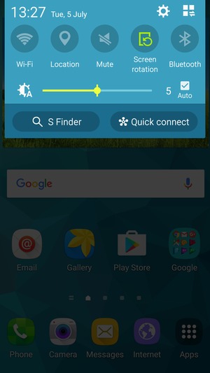 Swipe the top menu left