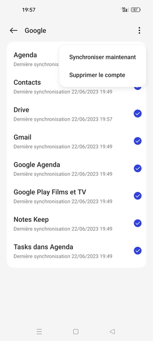 Sélectionnez Synchroniser maintenant