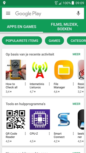 Selecteer de zoekbalk