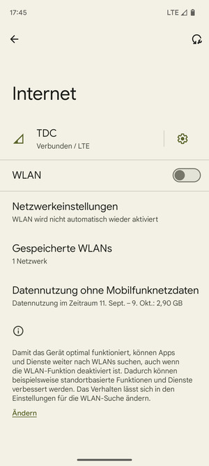 Schalten Sie WLAN ein