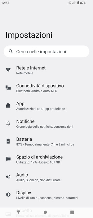 Seleziona Rete e Internet