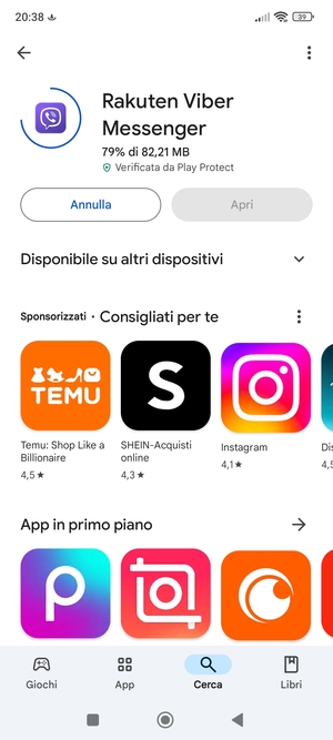 Attendi il completamento del processo di installazione