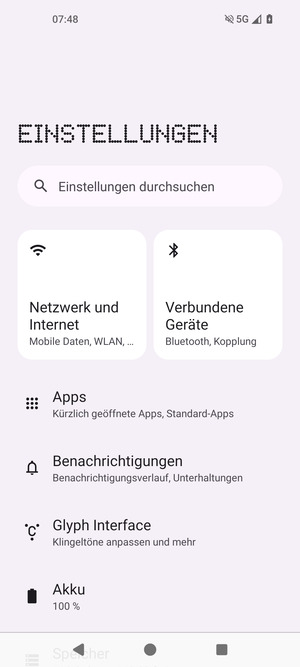 Wählen Sie Netzwerk und Internet