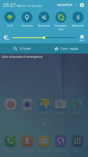 Scorri il menu in alto verso sinistra