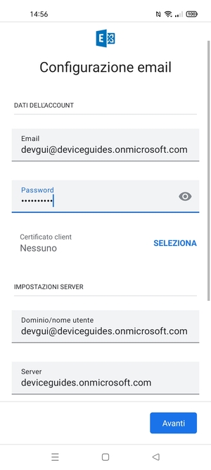 Inserisci la tua password