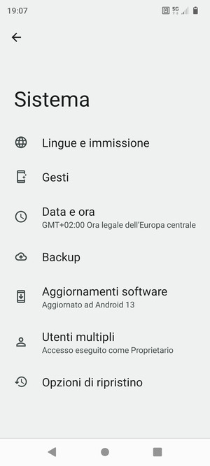 Seleziona Aggiornamenti software