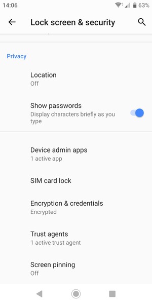 Select SIM card lock