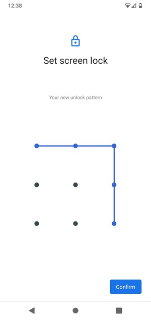 Draw the unlock pattern again and select Confirm
