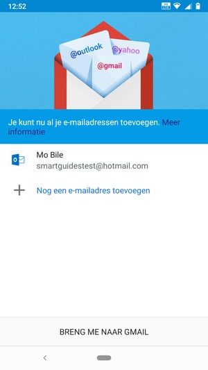 Selecteer BRENG ME NAAR GMAIL