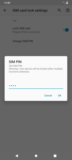 Enter your Old SIM PIN and select OK