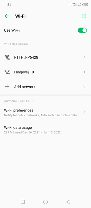 Select the wireless network you want to connect to