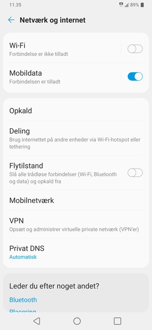 Vælg Mobilnetværk