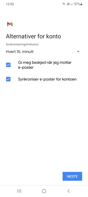 Velg NESTE