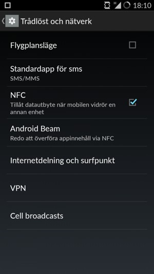 Scrolla till och välj Internetdeling och surfpunkt