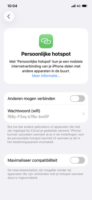 Schakel Andere mogen verbinden in
