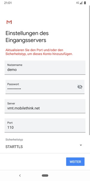Wählen Sie Sicherheitstyp
