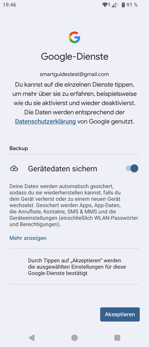 Wählen Sie Akzeptieren