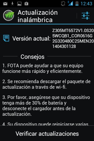 Seleccione Verificar actualizaciones