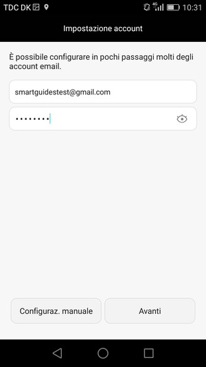Inserisci il tuo indirizzo Gmail o Hotmail e password. Seleziona Avanti