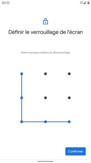 Dessinez de nouveau le schéma de déverrouillage et sélectionnez Confirmer