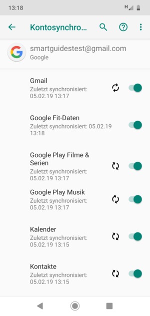 Ihre Daten werden synchronisiert