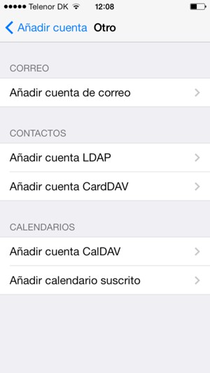 Seleccione Añadir cuenta de correo