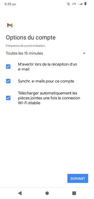 Sélectionnez SUIVANT