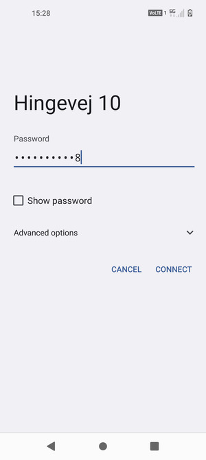 Enter the Wi-Fi password and select CONNECT