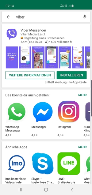 Wählen Sie die App