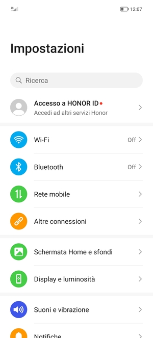 Seleziona Wi-Fi