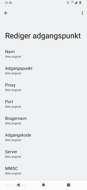 Indtast internet-oplysninger