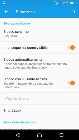 Il tuo telefono è ora protetto dal blocco schermo