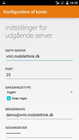 Indtast udgående serveradresse