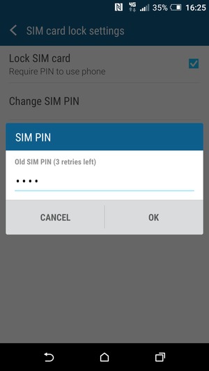 Enter your Old SIM PIN and select OK