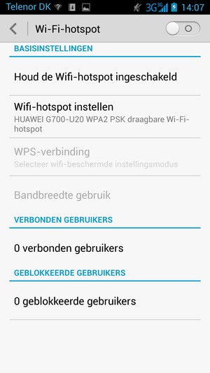 Selecteer Wifi-hotspot instellen