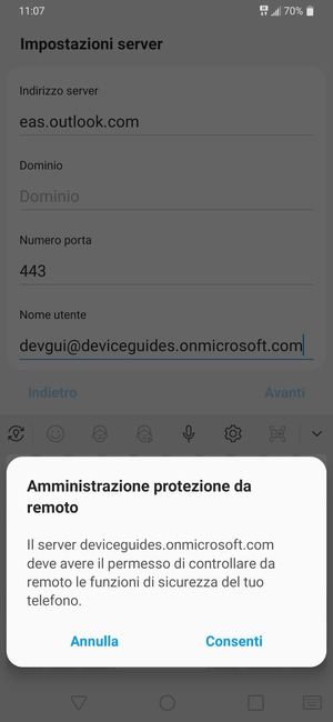 Seleziona Consenti