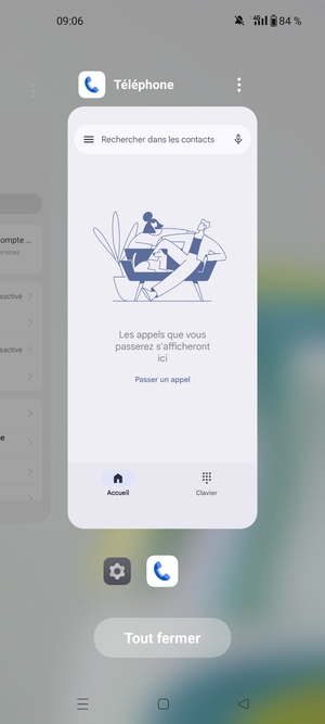 Sélectionnez Tout fermer pour fermer toutes les applications en cours d'exécution