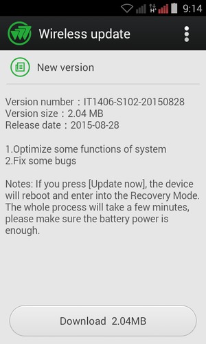If your phone is not up to date, select Download