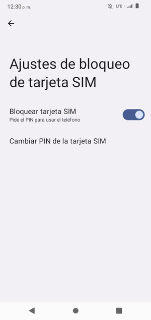 Seleccione Cambiar PIN de la tarjeta SIM