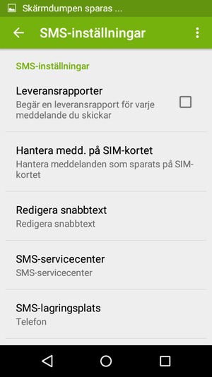 Välj SMS-servicecenter