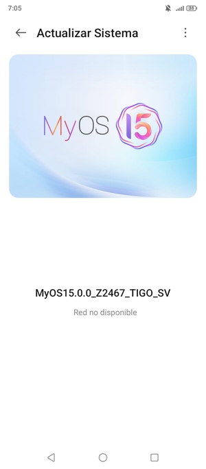 Si su teléfono está actualizado, verá la siguiente pantalla