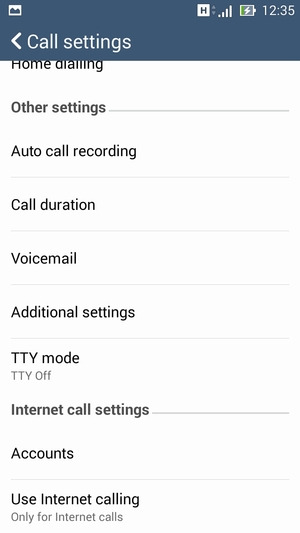 Scroll to and select Voicemail