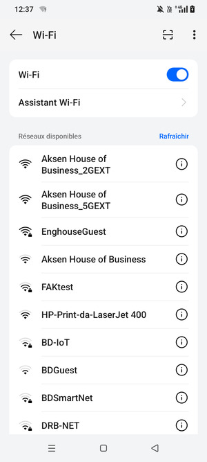 Sélectionnez le réseau sans fil auquel vous souhaitez vous connecter