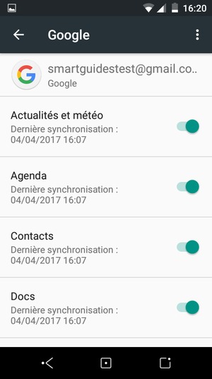 Sélectionnez le bouton du Menu